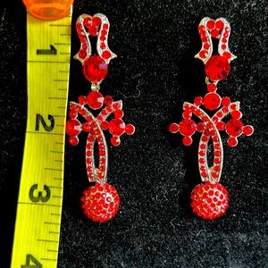 Beautiful red chandelier earrings